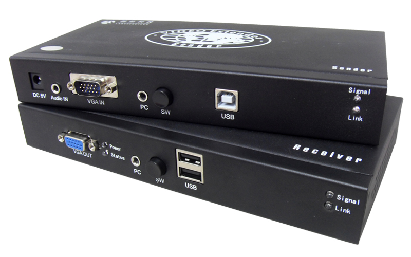 UKVMA-200D(USB键盘鼠标+VGA+音频+远程开关机延长200米)