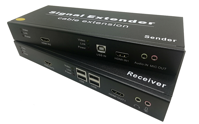 IPHE2-120U(A) （双屏HDMI+双向音频+USB2.0 KVM延长120米）